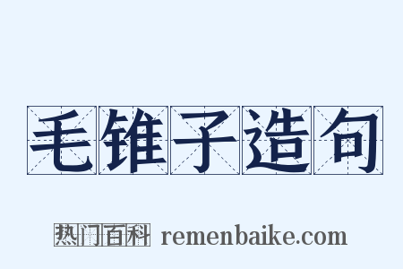 毛锥子造句是什么意思的图片